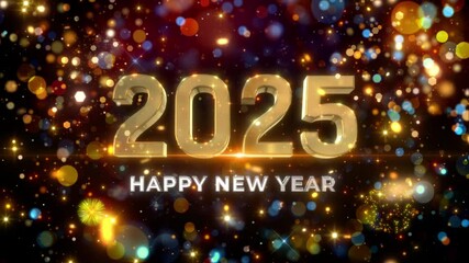 Wall Mural - glow bokeh 2025 night background