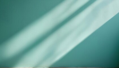 Poster - Soft Teal Wall Background with Sunlight Shadows. Minimalist Textured Surface Ideal for Design, Branding, and Artistic Backdrops