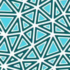 Poster - Abstract template background. Rounded solid shapes in frames. Big triangles size. One tone colored style. Repeatable pattern. Elegant vector tiles. Seamless vector illustration.