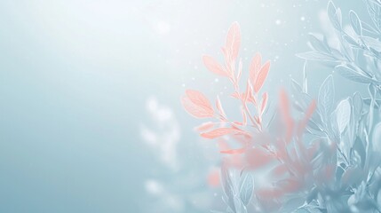 Poster - Delicate pastel-colored leaves create a soft, dreamy, and ethereal atmosphere, perfect for backgrounds and designs related to nature, beauty, and tranquility