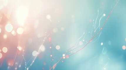 Poster - Light trails and bokeh effects blend seamlessly on a gradient background, creating an abstract representation of network connections and data flow