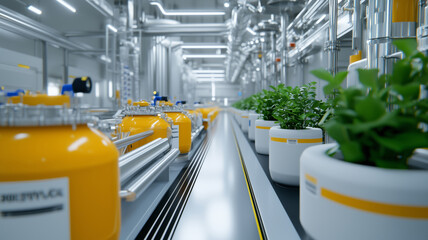 Poster - Chemical production line featuring innovative technology and green plants
