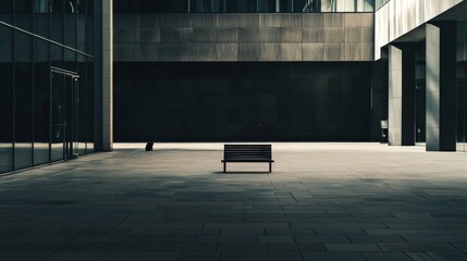 Poster - A hauntingly empty urban square, Capturing the essence of isolation and societal disconnection, photography style