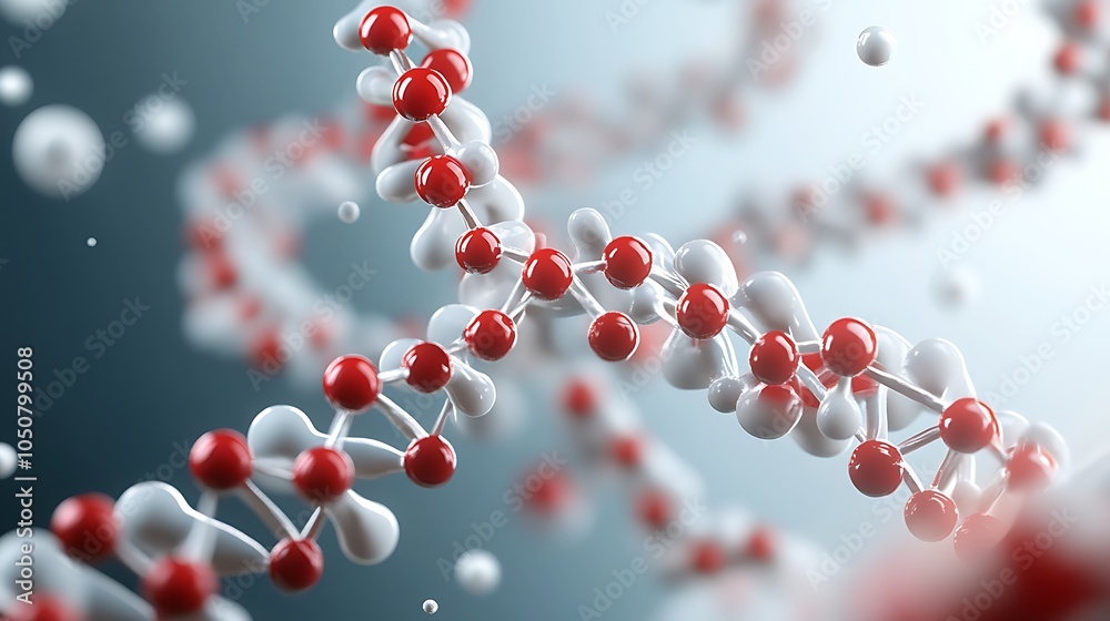 Ilustración de Stock Protein Molecule with Spiral and Helix Chains A ...