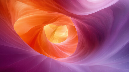Wall Mural - ethereal tunnel of swirling colors creating a mesmerizing vortex of purple and orange hues