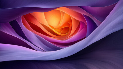 Wall Mural - mesmerizing floral swirls of vibrant colors in a digital art piece resembling a blooming rose