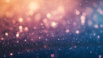 Poster - Glistening bokeh effect with soft pink and orange lights for a festive Christmas atmosphere.