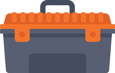 Poster - sturdy plastic tool box with a handle, ideal for storing and transporting equipment for various task