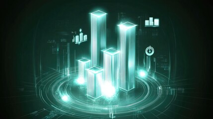 Poster - Futuristic Data Visualization and Analytics Concept