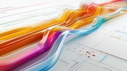 Poster - Abstract Flow of Colorful Lines and Shapes