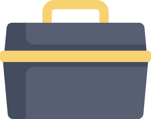 Poster - closed rectangular toolbox with a yellow handle illustrating tool storage, ideal for diy and home im
