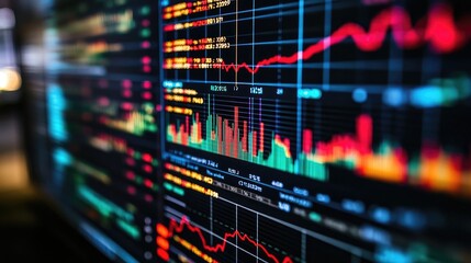 Poster - Colorful Data Visualization on Stock Market Display