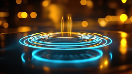 Poster - Vibrant Abstract Light Circles with Glowing Effect