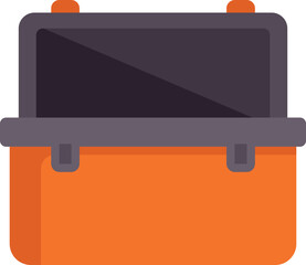 Poster - orange and grey plastic toolbox is open and waiting to be filled with tools