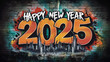 © Shaon - Happy New Year 2025 Greeting celebration party text design Eve Celebration