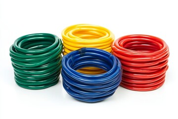 Wires of electrical cables isolated on a white background