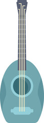 Wall Mural - Blue mandolin isolated on white background is perfect for topics of music, folk, tradition etc