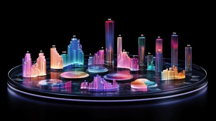Poster - Colorful Data Visualization of Modern Skyscrapers