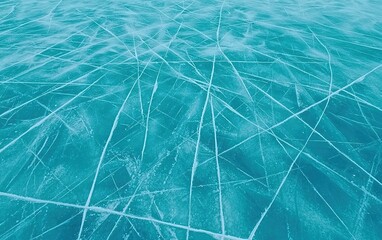 Poster - intricate patterns of ice create mesmerizing designs on a frozen lake during winter's cold embrace a