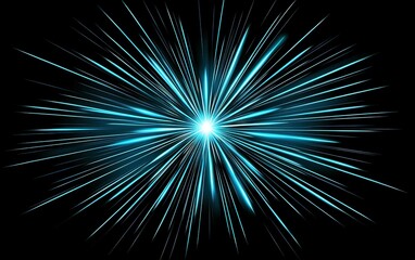 Poster - A vibrant explosion of blue light radiating outward against a dark background, capturing the essence of energy and motion