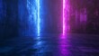 © lime - Digital Product Launch Environment with Sophisticated Blue and Purple Neon Lighting.Generative AI洗練された青と紫のネオン照明のあるデジタル製品発表環境
