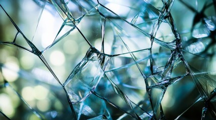 Aufkleber - A tangled web of shattered glass pieces forming a cohesive whole, Symbolizing unity and resilience in overcoming societal divisions, photography style