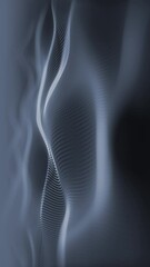Fototapete - Particles dark grey black wave Cyber technology background loop. Abstract seamless animation of mesh glowing dots digital luxurious wave particles flows background, Motion of digital data flow.