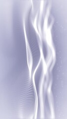 Fototapete - Particles white wave Cyber technology background loop. Abstract seamless animation of mesh glowing dots digital luxurious wave particles flows background, Motion of digital data flow.