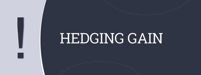 Hedging Gain. A blue banner illustration with white text.