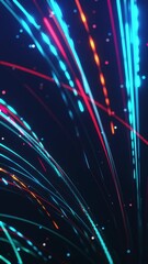 Aufkleber - Dynamic Light Trails on a Dark Background Create a Stunning Visual Experience of Colors and Motion