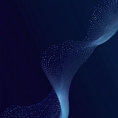 abstract color line curve and dot in navy blue background