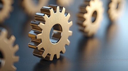 Close-up of metallic gears symbolizing the intricate mechanics behind business automation processes.