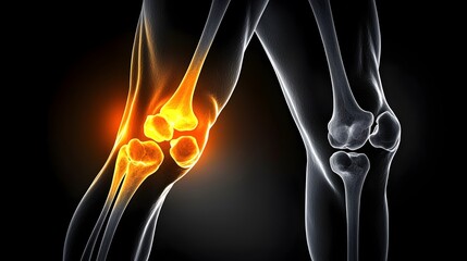 Poster - Detailed X Ray View of a Man s Left Knee Revealing Intricate Bone Structure and Highlighting Medical Analysis for Healthcare or Orthopedic Purposes