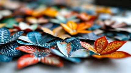 Aufkleber - Vibrant Intricately Patterned Puzzle Pieces Scattered Across a Clean White Surface Waiting to be Assembled into a Cohesive Design or Solution
