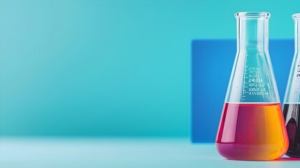 Leinwandbilder - Innovative Liquid Filled Flask in High Tech Laboratory Setting Showcasing Scientific Advancements and Breakthroughs  Modern Futuristic Background Highlighting the Concept of Innovation and Discovery