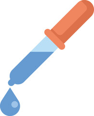 Poster - Chemical dropper is dispensing blue liquid and creating a drop, isolated on white background