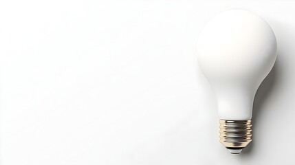Fototapete - 3D rendering of a futuristic minimalist lightbulb design in a clean white digital space  Ample room for text logos or other branding and advertising elements