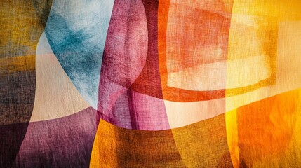 Aufkleber - Embracing diversity through abstract patterns in warm and cool tones, symbolizing inclusiveness and collaboration, photography style