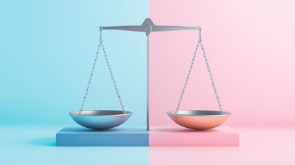 Aufkleber - Embracing equity through abstract forms in balanced colors, symbolizing fairness and justice, photography style