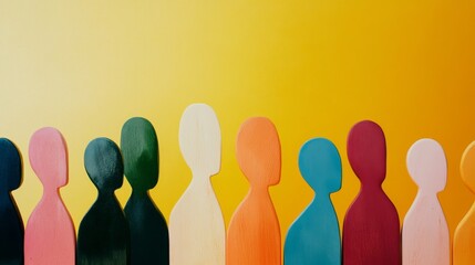 Poster - Harmony in diversity, depicted through abstract shapes in complementary colors, symbolizing unity and collaboration