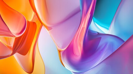 Aufkleber - Inclusive futures, with abstract forms in futuristic colors, symbolizing innovation and diversity