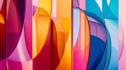 Aufkleber - Inclusive futures, with abstract forms in futuristic colors, symbolizing innovation and diversity