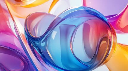 Aufkleber - Inclusive futures, with abstract forms in futuristic colors, symbolizing innovation and diversity