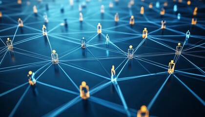 Fototapete - Abstract illustration of interconnected lines and nodes