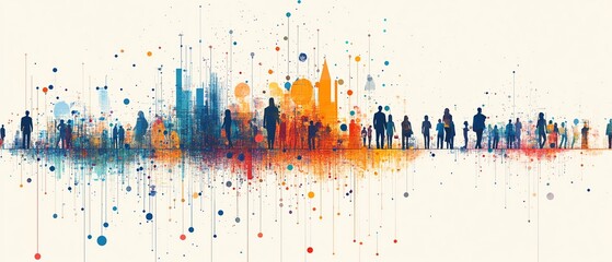 Fototapete - Creative representation of a digital connection grid