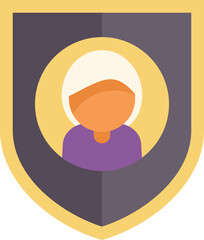 Poster - illustration of a shield protecting a user account, emphasizing the concept of digital security and 