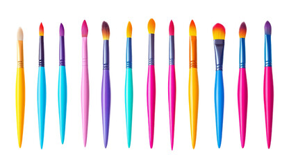 Aufkleber - Lineup of Vibrant Paintbrushes