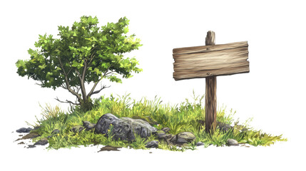 Aufkleber - Wooden directional sign in nature isolated png
