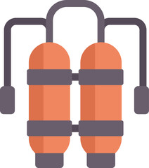 Poster - illustration featuring an aqualung with double oxygen tanks, designed for professional diving and un
