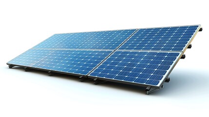 A solar panel system with 6 panels, a white background, and a slightly angled perspective.